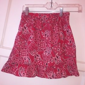 red and white bandana skirt